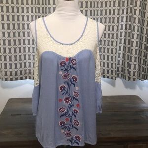 Umgee Cold Shoulder Top Sz Lg